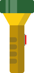 Flashlight. Travel item. Flat design.