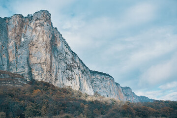 high mountains landscape autumn grass sky clouds fresh air