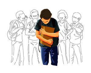young kid being bullied by classmates