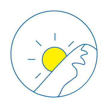 recommend clip art: 朝イメージの丸型アイコン（線画、青）