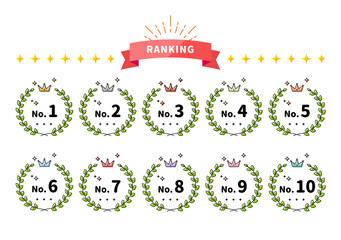 ランキング　月桂冠　植物　アイコン　セット