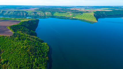 canyon river islands cliff top view