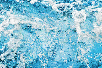 Fresh clear blue water texture closeup, sea waves pattern, ocean surface, transparent pure water...