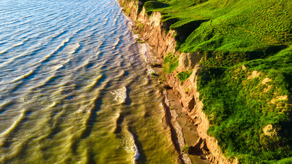 canyon cliffs seashore ocean top view