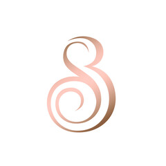 SB, BS monogram logo.Typographic signature icon.Letter s and letter b intertwined.Lettering sign isolated on light fund.Wedding, fashion, beauty alphabet initials.Elegant, luxury style.Gold color.