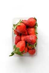 Strawberry isolated. Strawberries with leaf isolate