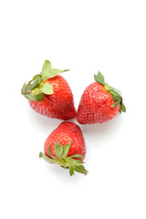 Strawberry isolated. Strawberries with leaf isolate
