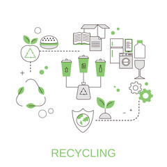 Concept of nature protection and garbage recycling.