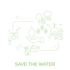 Concept of saving water and the earth.