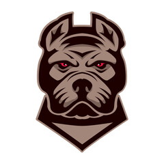 Pitbull head. Design element for logo, label, sign, emblem. Vector illustration