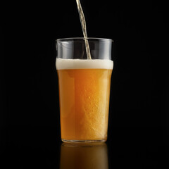 Pint of fresh drink, craft lager, delicious ale ad
