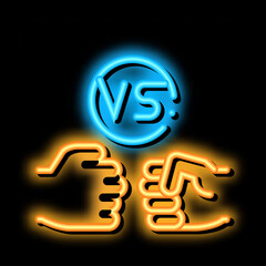 Fighting Battle neon light sign vector. Glowing bright icon Fighting Battle sign. transparent symbol illustration