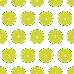 Fototapeta premium Bright seamless pattern with limes, vector illustration