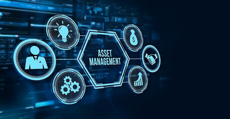 Obraz premium Internet, business, Technology and network concept. Asset management