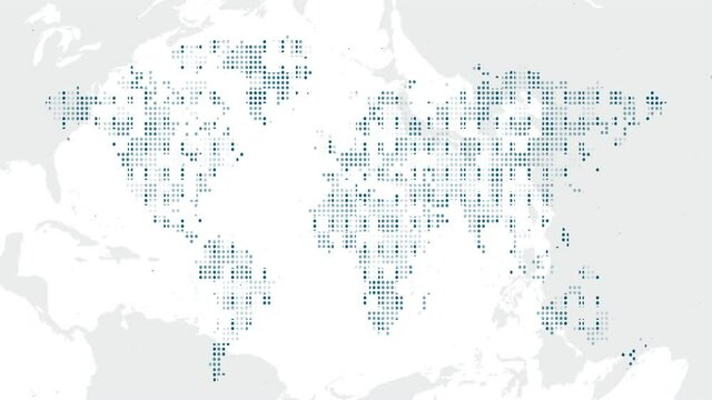 Modern clean white dot world map business background