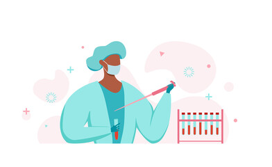 Blood Test Medical laboratory diagnosis research vector illustration.