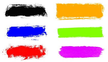 6 gemalte bunte Pinsel Banner
