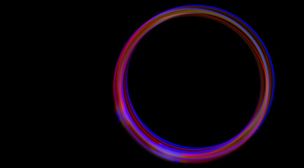 Colorful circles of lights on a black background