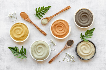 Clay mud cosmetic mask in bowl for spa beauty treatment