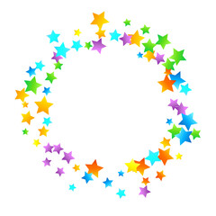 Rainbow Festive Confetti. Carnival Star Falling.