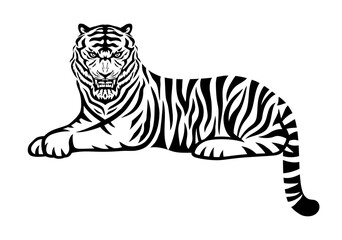 Illustration of a tiger icon on a white background.