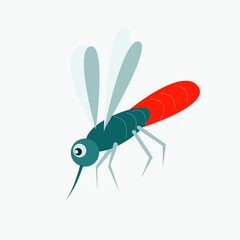 Insect mosquito on a white background close-up.
