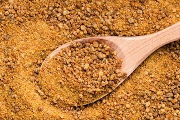 top view of spoon with coconut blossom sugar