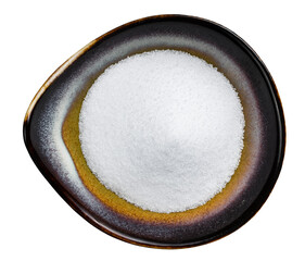 crystalline extract of stevia in bowl isolated