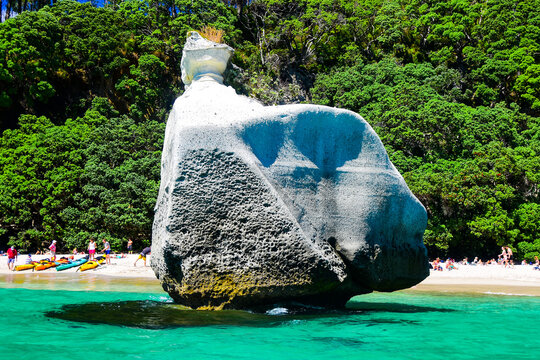 Sphinx Rock near Mare's Leg Cove, New Zealand