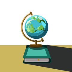 Vector globe illustration for material design