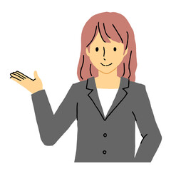 案内をする女性