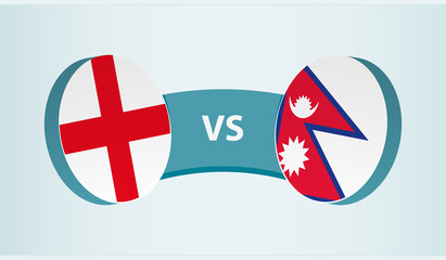 England versus Nepal, team sports competition concept.