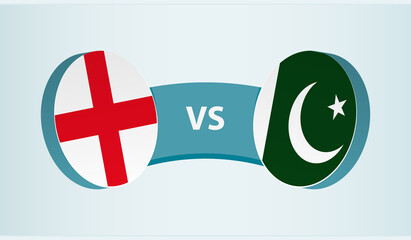 England versus Pakistan, team sports competition concept.