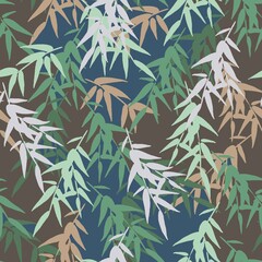 Bamboo Forest in the Night Vector Graphic Seamless Pattern