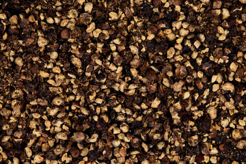 Close up of black pepper powder.