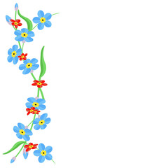 Forget-me-not flowers garland.