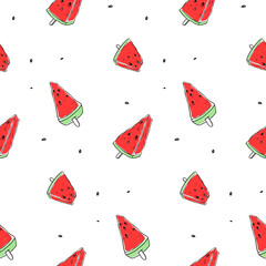 seamless pattern of fruit watermelon. Vector background