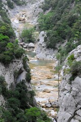 Les gorges de Galamus dans l'Aude en Pyrénées Orientales France