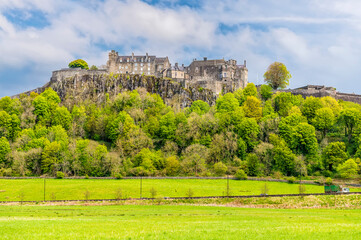Fototapeta na wymiar A view towards the castle at Stirling on a summers day