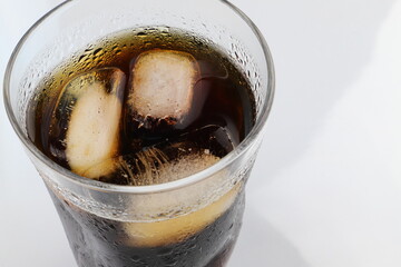 アイスコーヒー　グラス　水滴