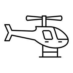 Vector Helicopter Outline Icon Design