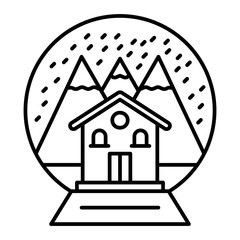 Vector Snow Globe Outline Icon Design