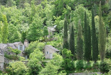 Obraz premium Village de La Sablière dans les gorges du Tarn en Lozère France 