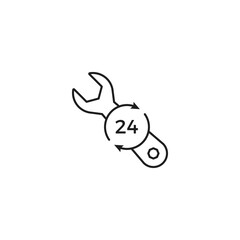 24 hour repair service icon vector illustration