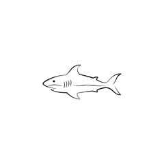 Shark icon flat vector illustration