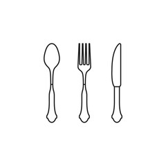 Knife, Fork, and Spoon icon vector illustration