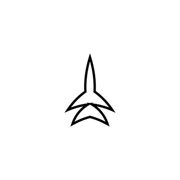 recommend clip art: Fly fighter line icon. Simple style no war poster background symbol. Logo design element. T-shirt printing. Vector for sticker.