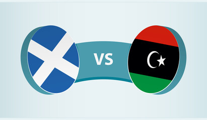Scotland versus Libya, team sports competition concept.