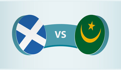 Scotland versus Mauritania, team sports competition concept.