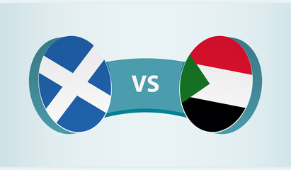 Scotland versus Sudan, team sports competition concept.